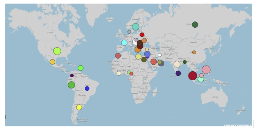 Distribución global de infecciones causadas por FAdV en pollos (I. Kiss et. al., 2021).